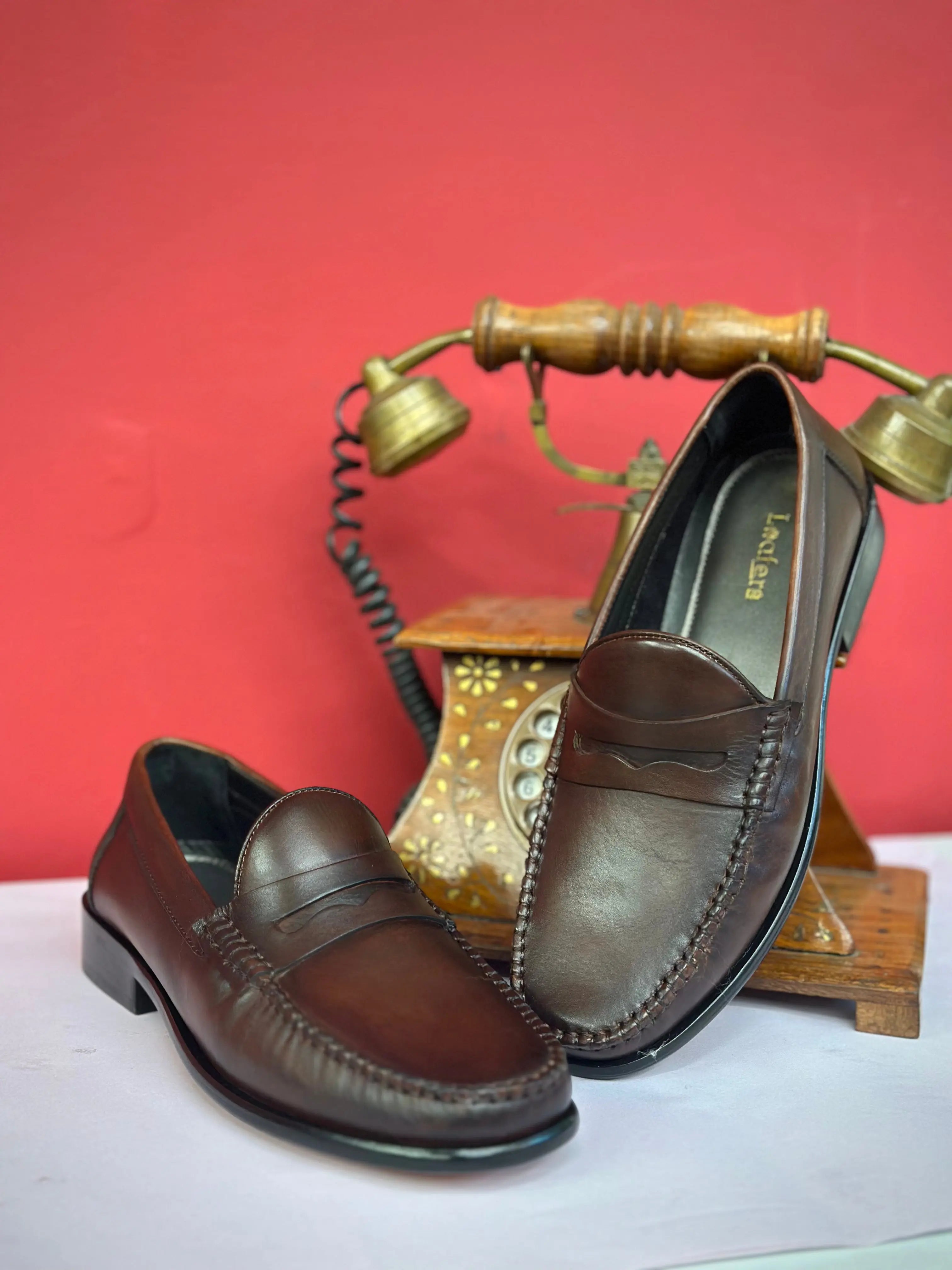 Brown Mocassin Handpainted Loafers