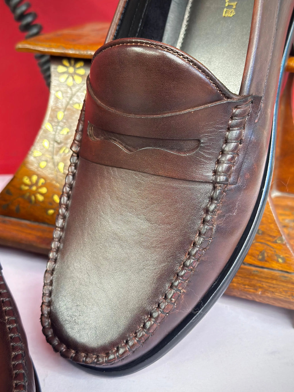 Brown Mocassin Handpainted Loafers