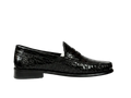 Black Croco Moccasin Loafers Loafers