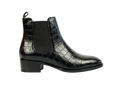 Black Croco Tag Leo Chelsea Loafers