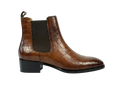 Brown Croco Tag Leo Chelsea Loafers