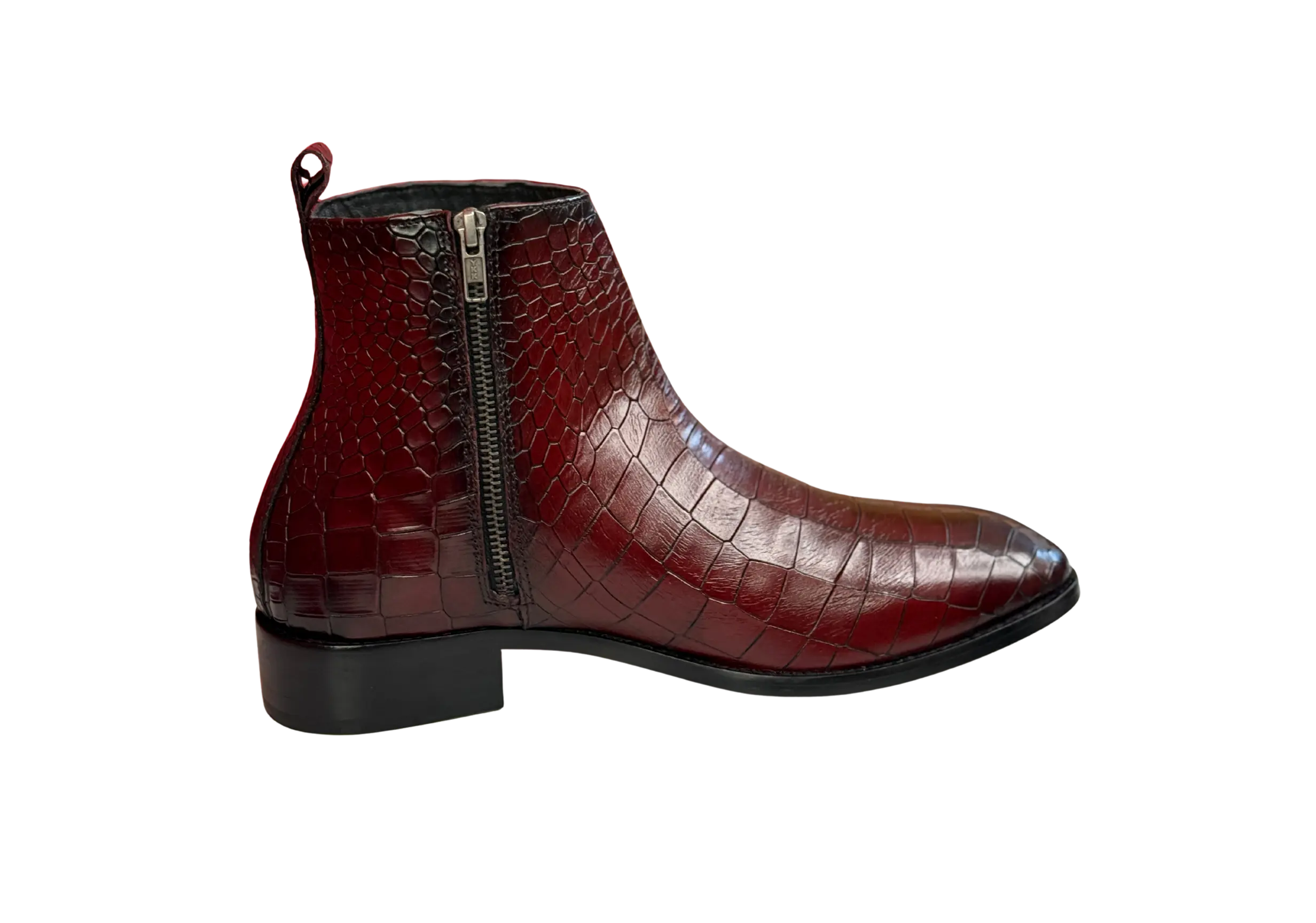 Cherry Croco Zipper Chelsea Loafers