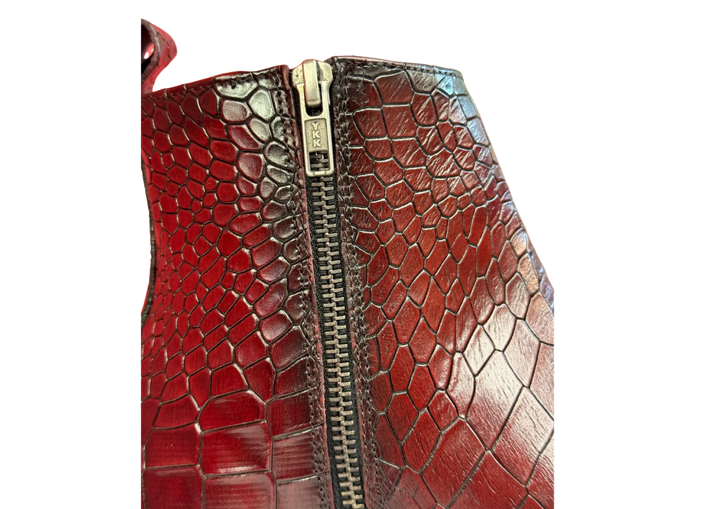 Cherry Croco Zipper Chelsea Loafers