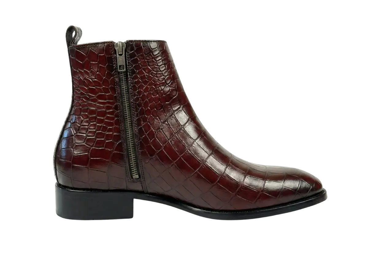 Cherry Croco Zipper Chelsea Loafers