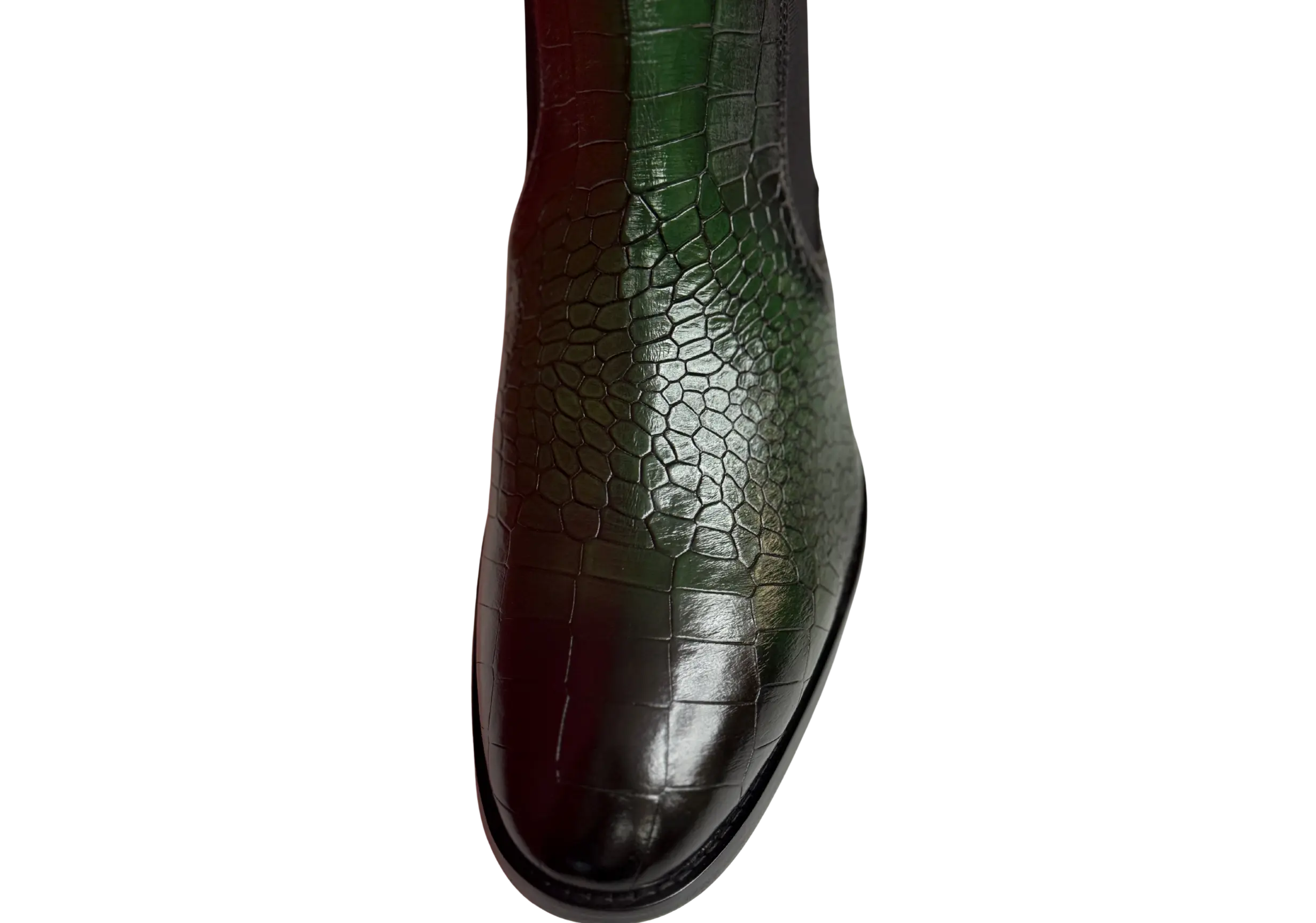 Green Croco Chelsea Loafers