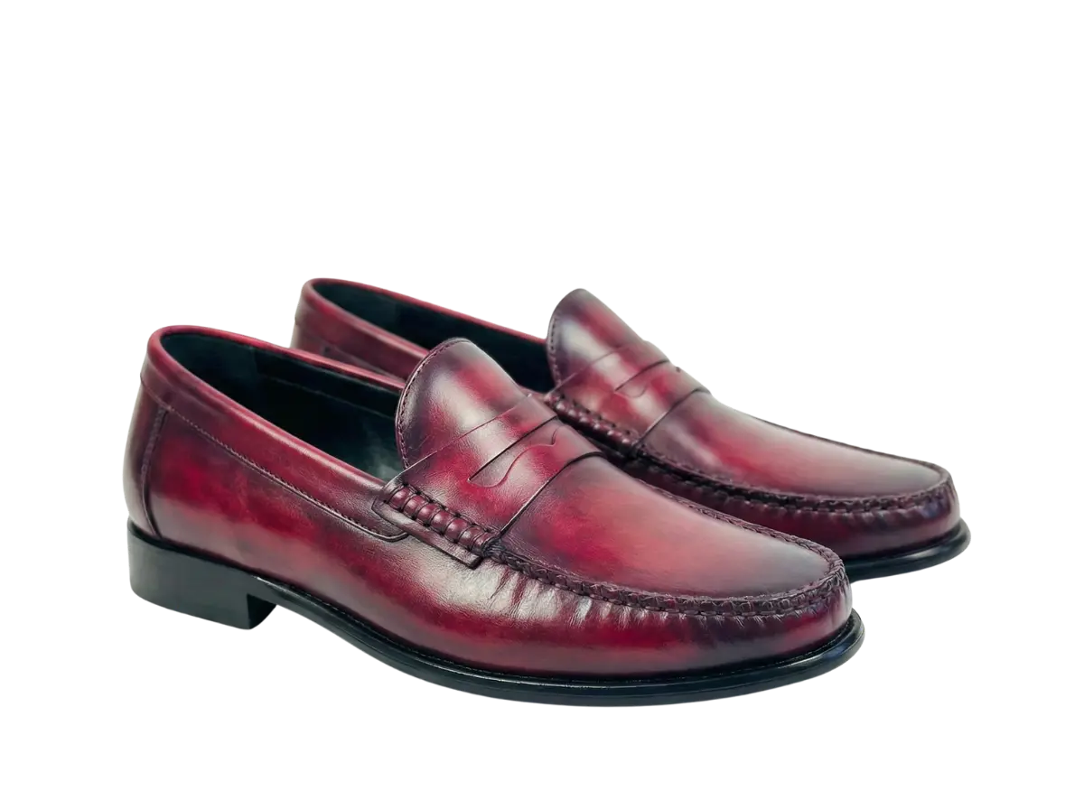 Cherry Handpainted Moccasin Loafers
