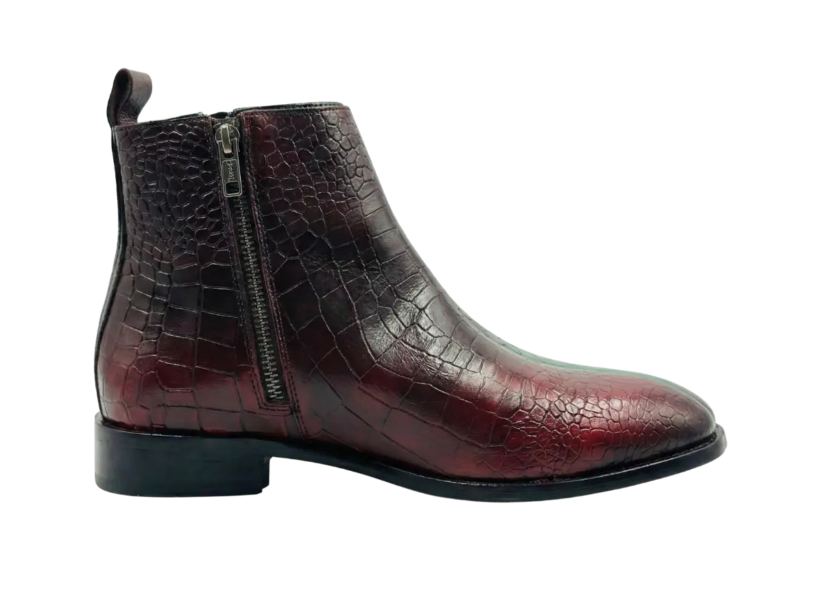 Cherry Croco Handpainted Chelsea Loafers