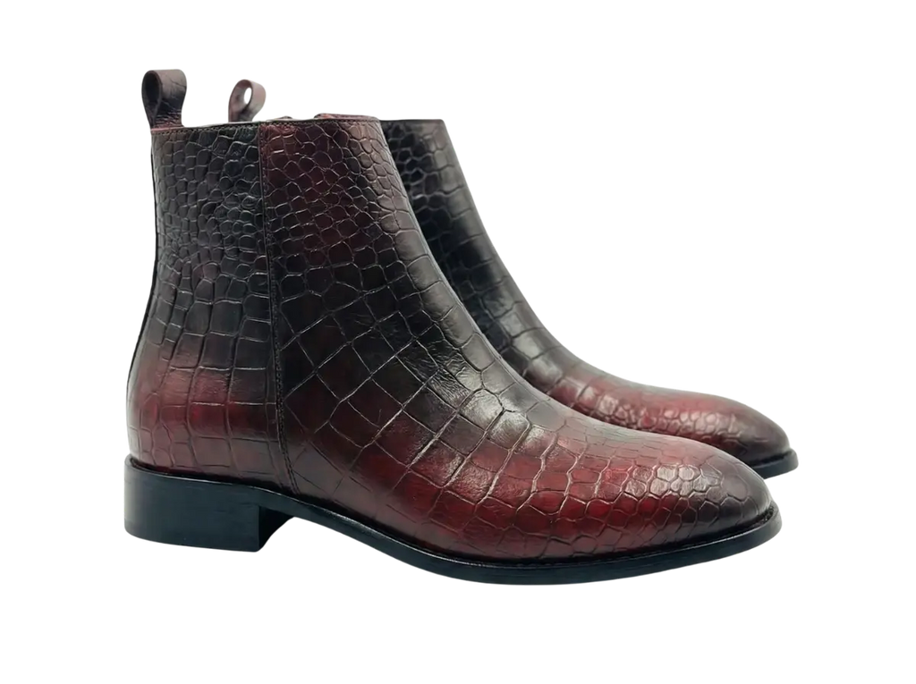 Cherry Croco Handpainted Chelsea Loafers
