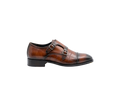 Tan Brown Croco Monk Straps