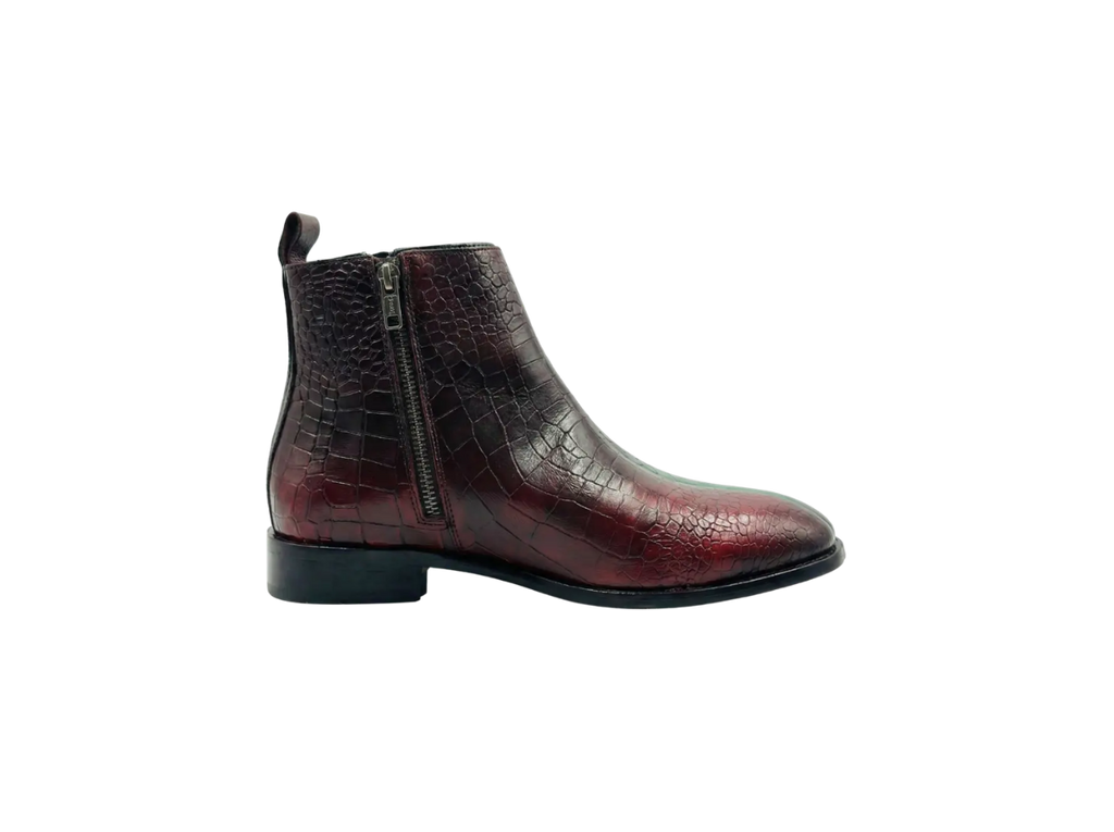 Cherry Croco Handpainted Chelsea Boots