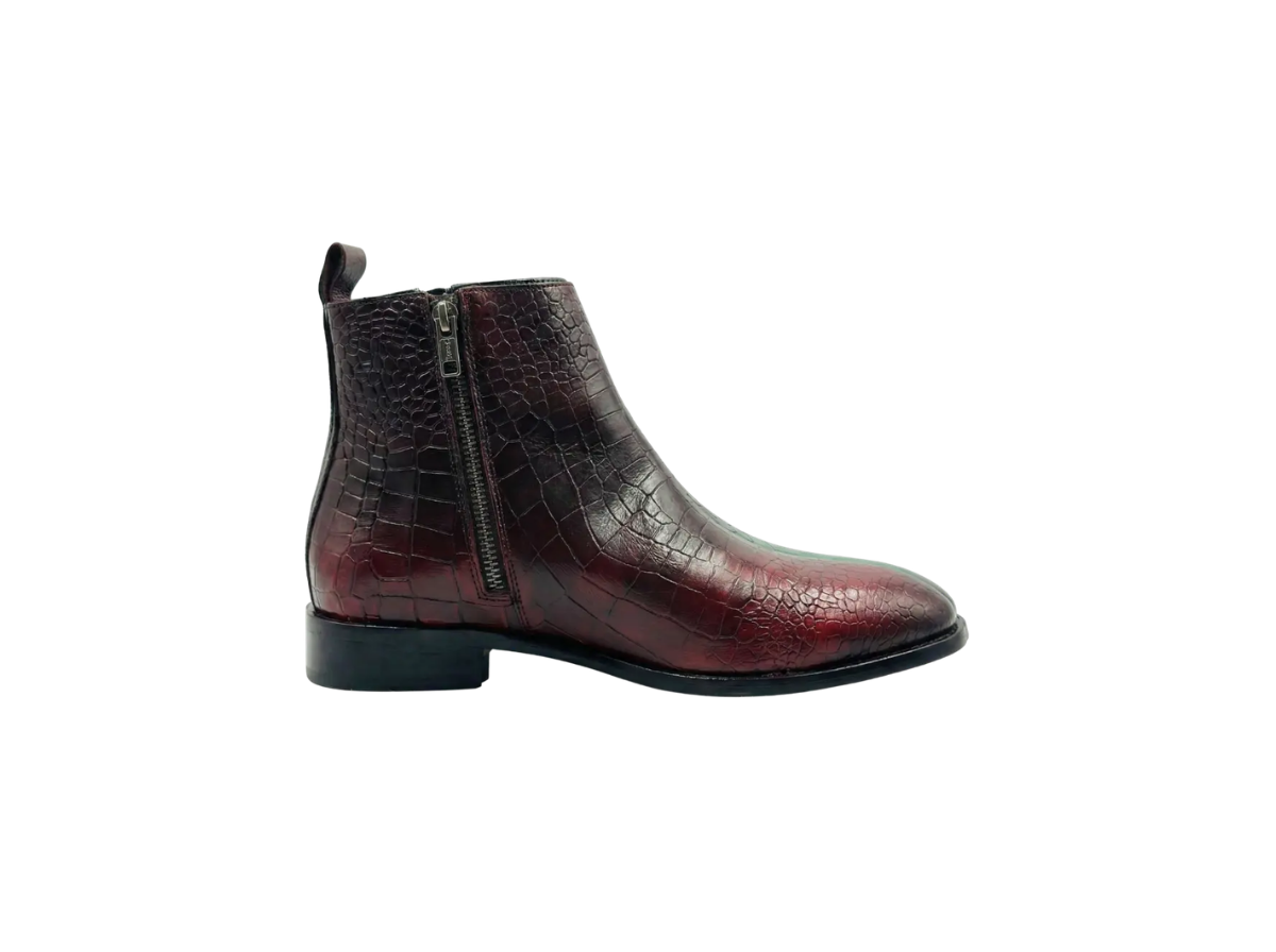Cherry Croco Handpainted Chelsea Boots