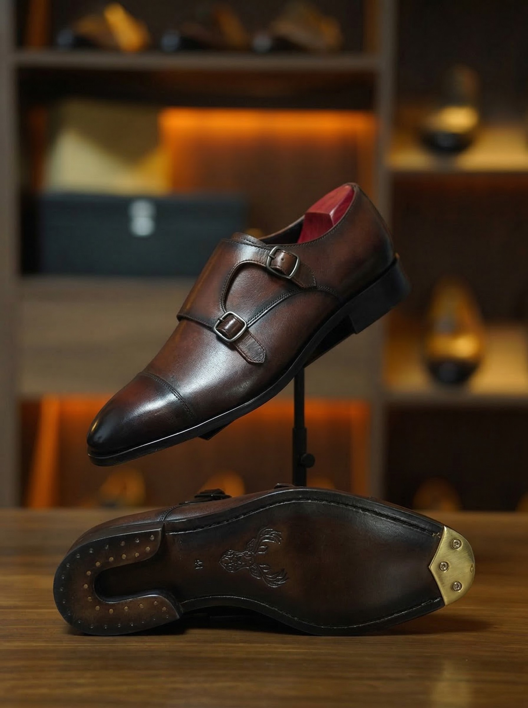 Brown Double Monk Straps The Loafers