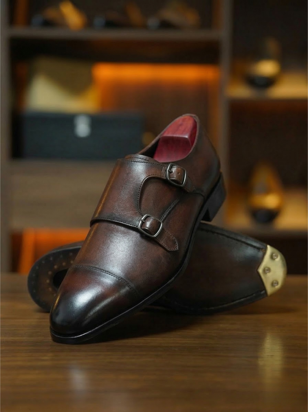 Brown Double Monk Straps The Loafers