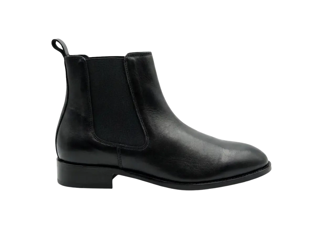 Black Softy Leather Chelsea Loafers