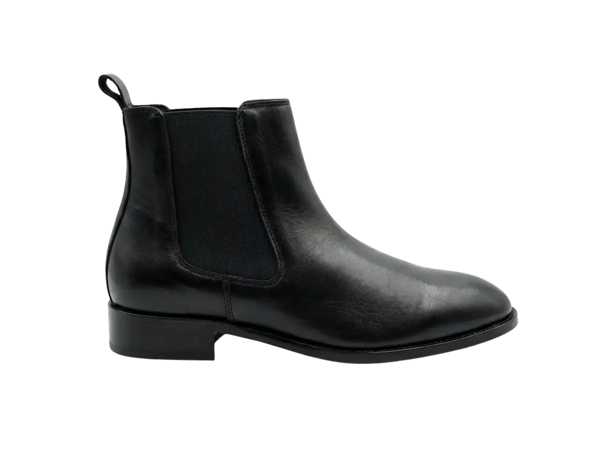 Black Softy Leather Chelsea Loafers