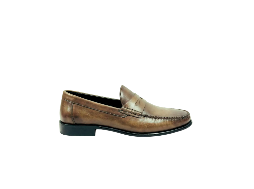 Tan Brown Handpainted Moccasin