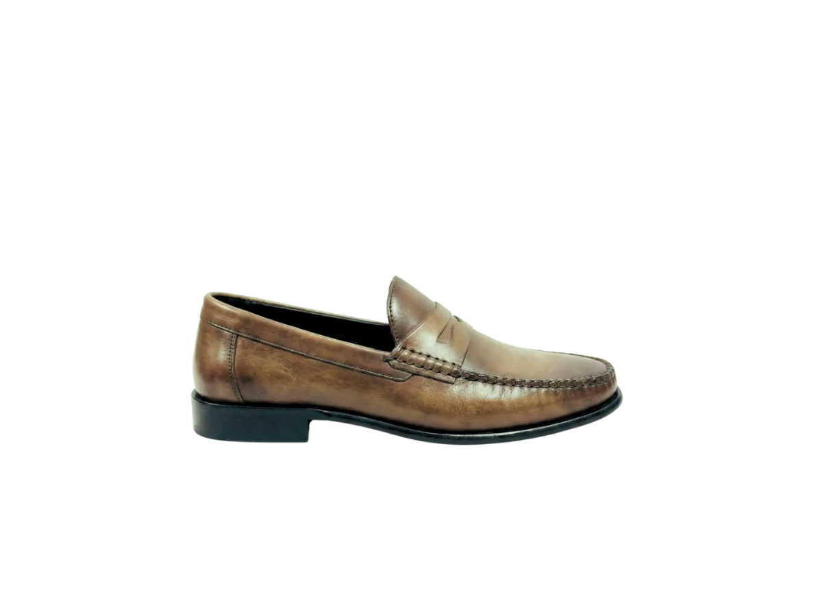 Tan Brown Handpainted Moccasin