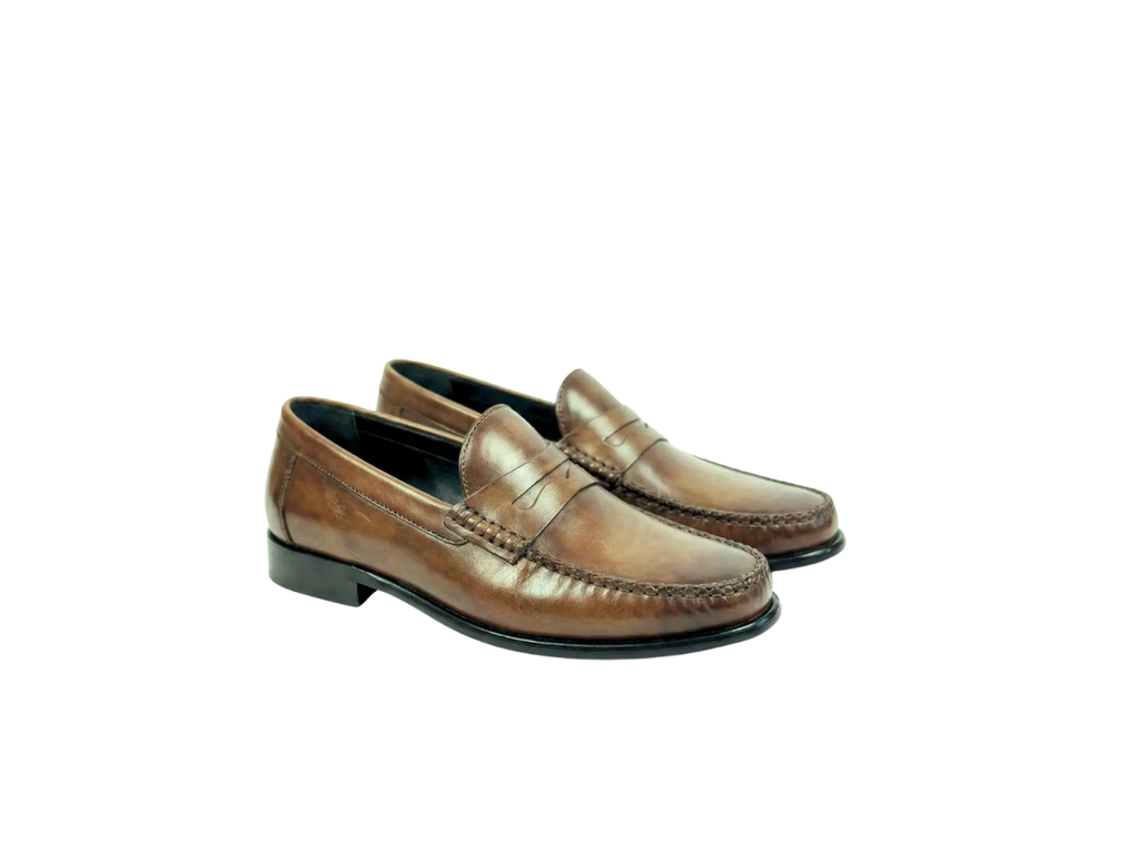 Tan Brown Handpainted Moccasin