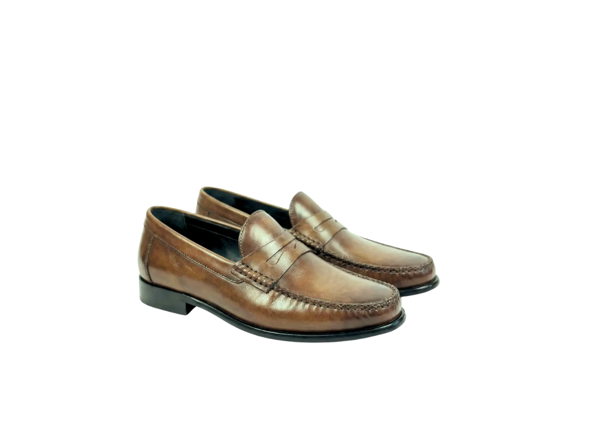 Tan Brown Handpainted Moccasin