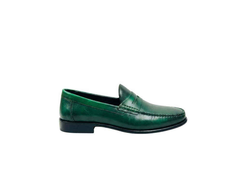 Green Handpainted Moccasin