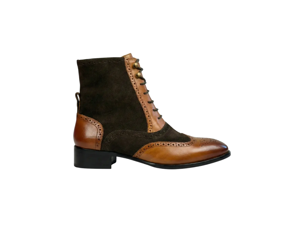 Tan Tag Leo Lace-up Boots