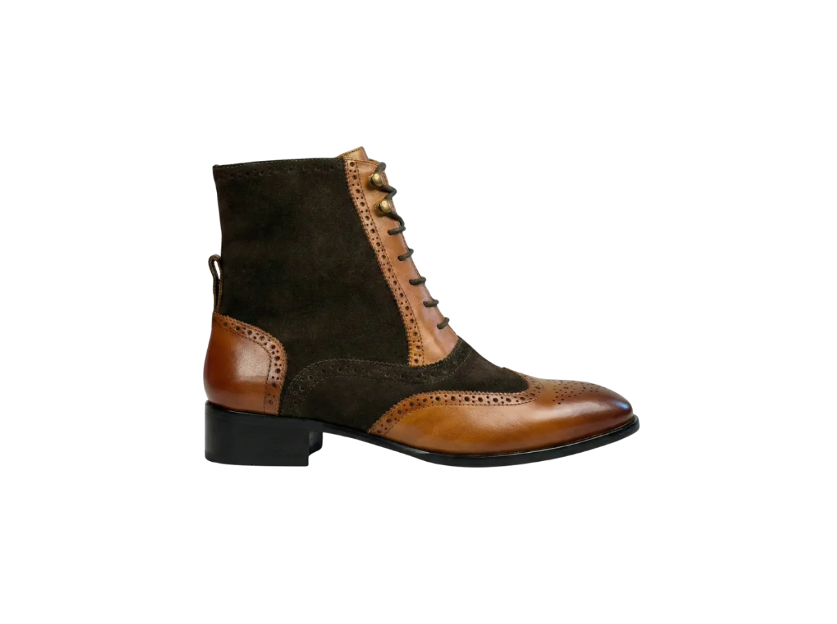Tan Tag Leo Lace-up Boots