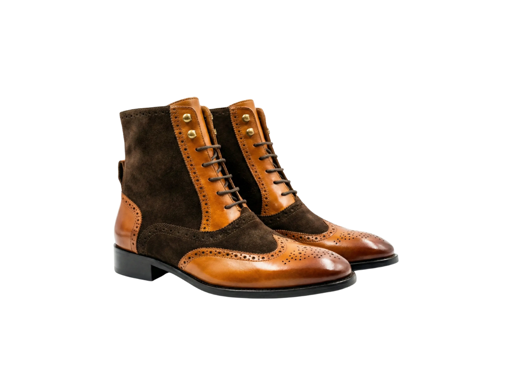 Tan Tag Leo Lace-up Boots