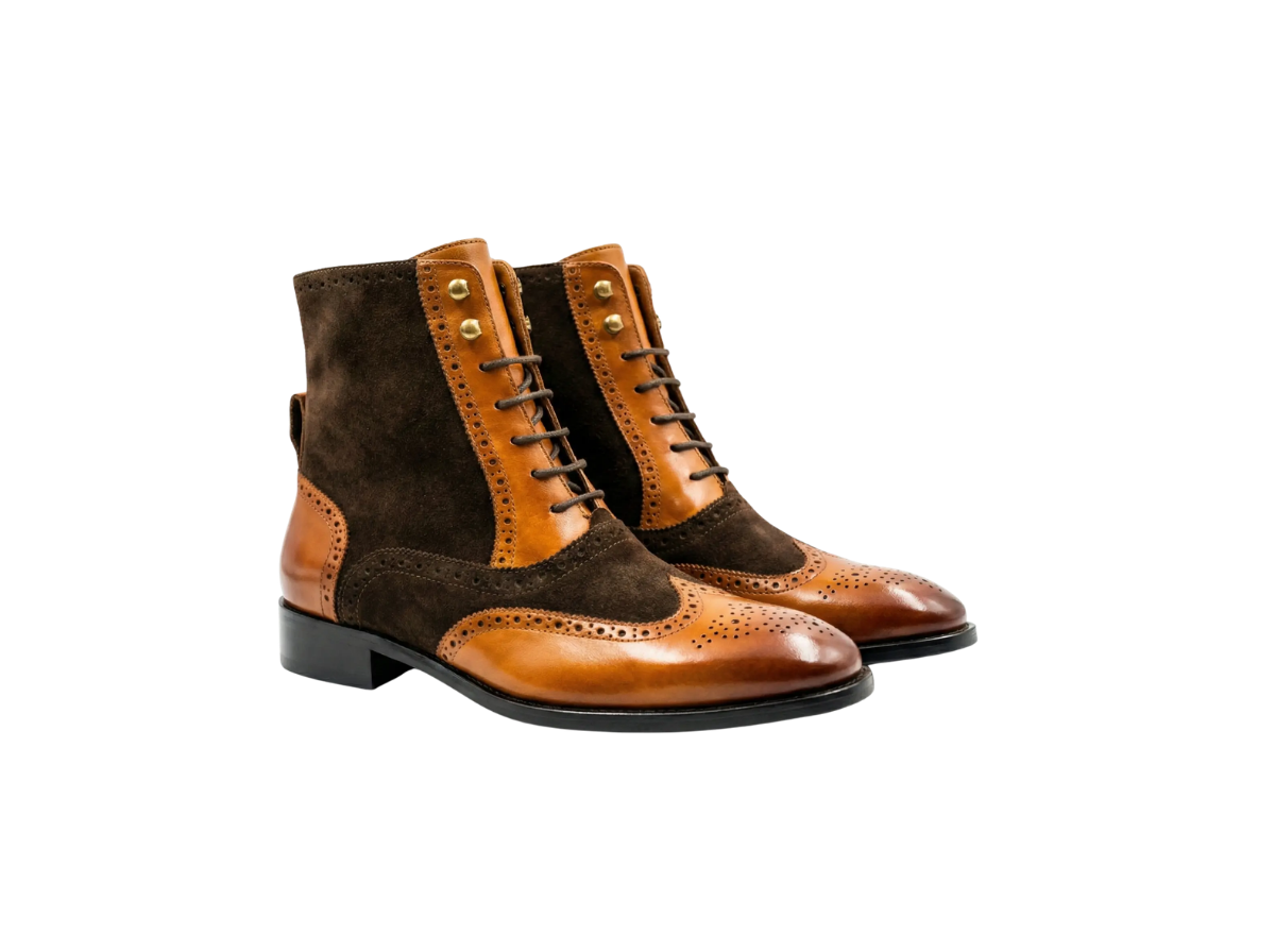 Tan Tag Leo Lace-up Boots