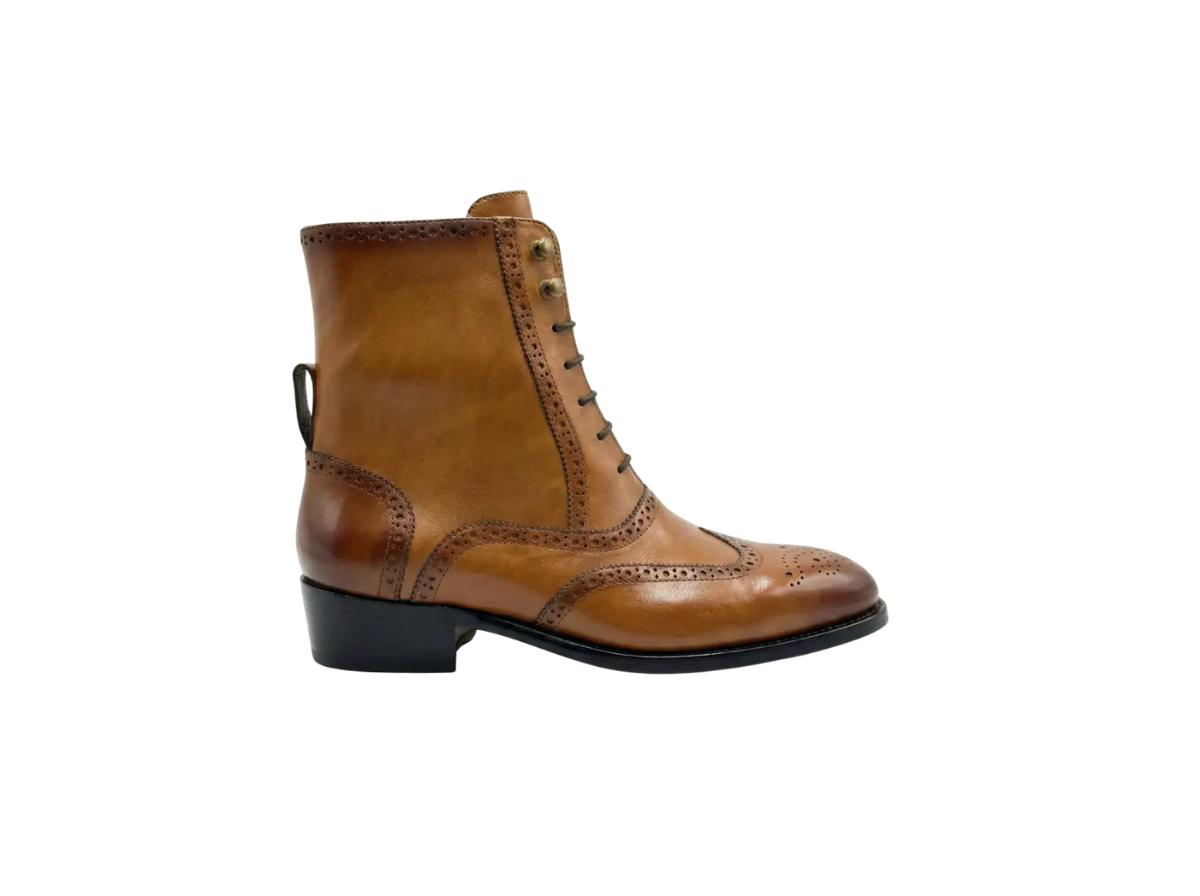 Brown Tag Leo Lace-Up Boots