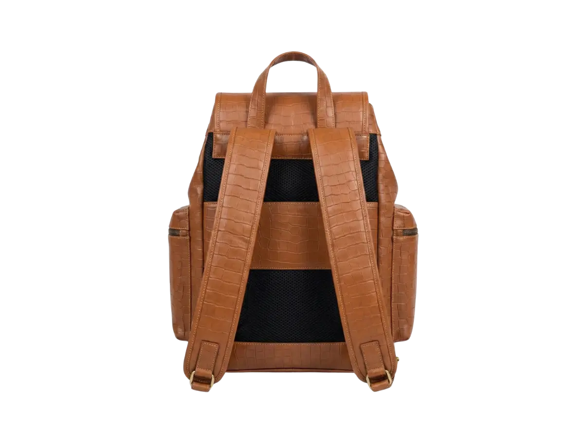 Camel Croco Bagpack Loafers