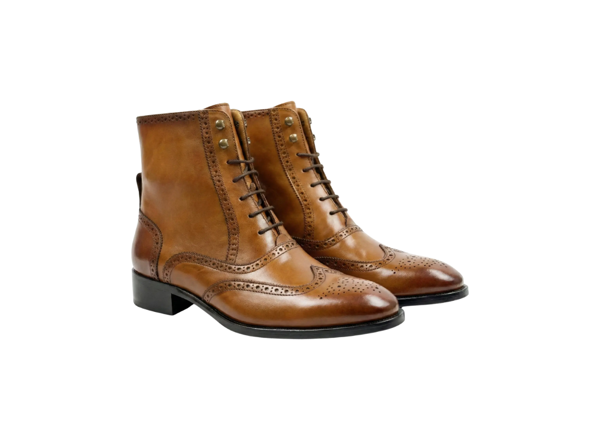 Brown Tag Leo Lace-Up Boots