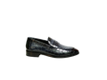 Black Luxe Croco Print Loafers