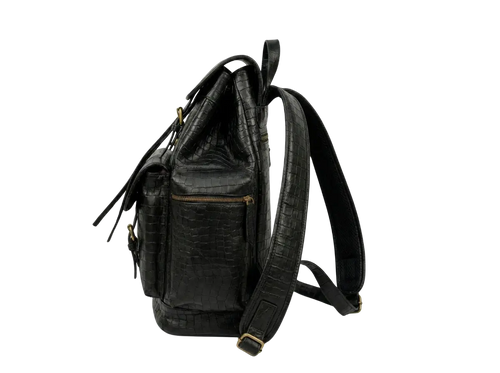 Black Croco Bagpack Loafers