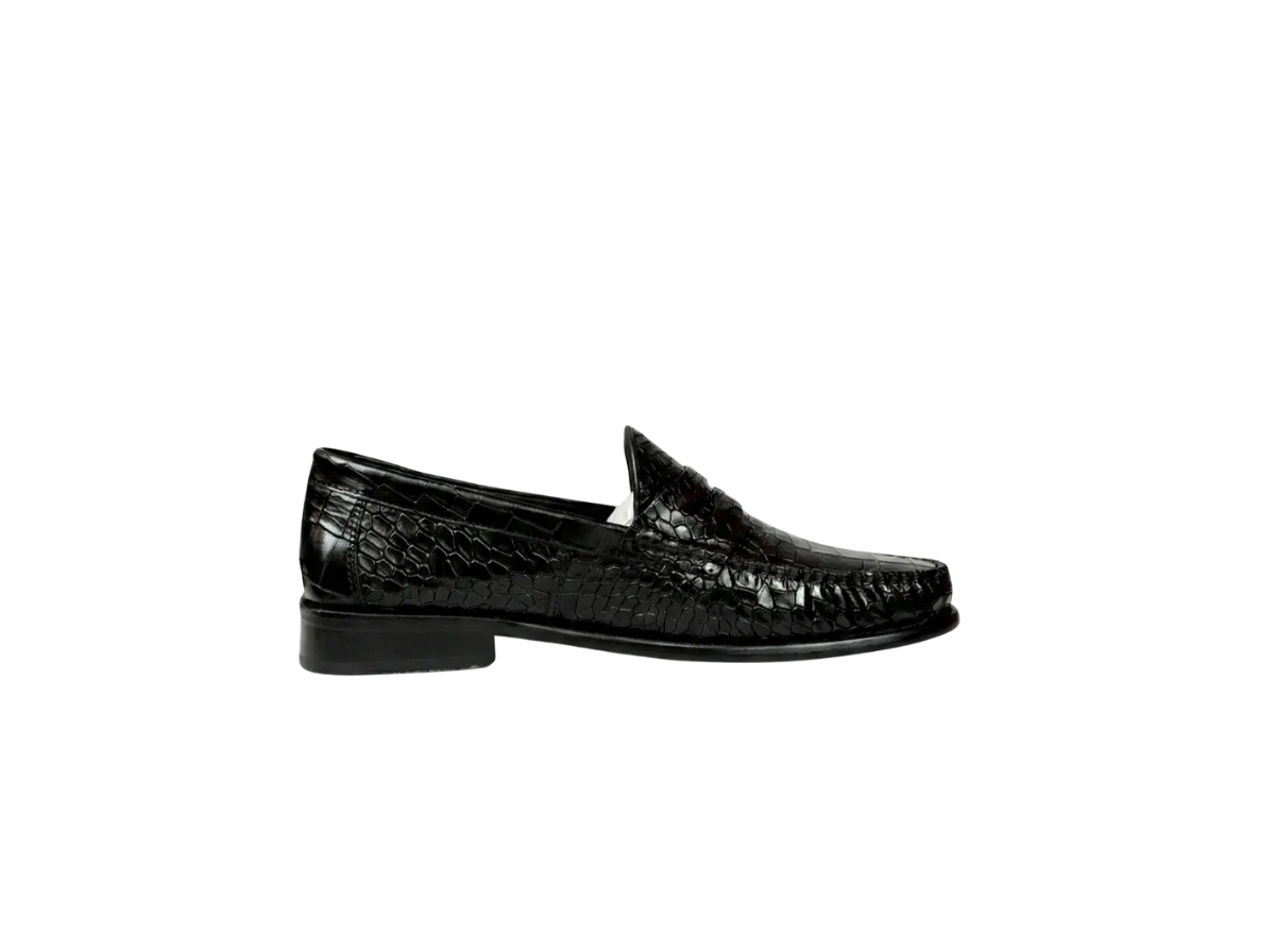 Black Croco Moccasin Loafers