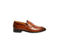 Tan Luxe Croco Print Loafers