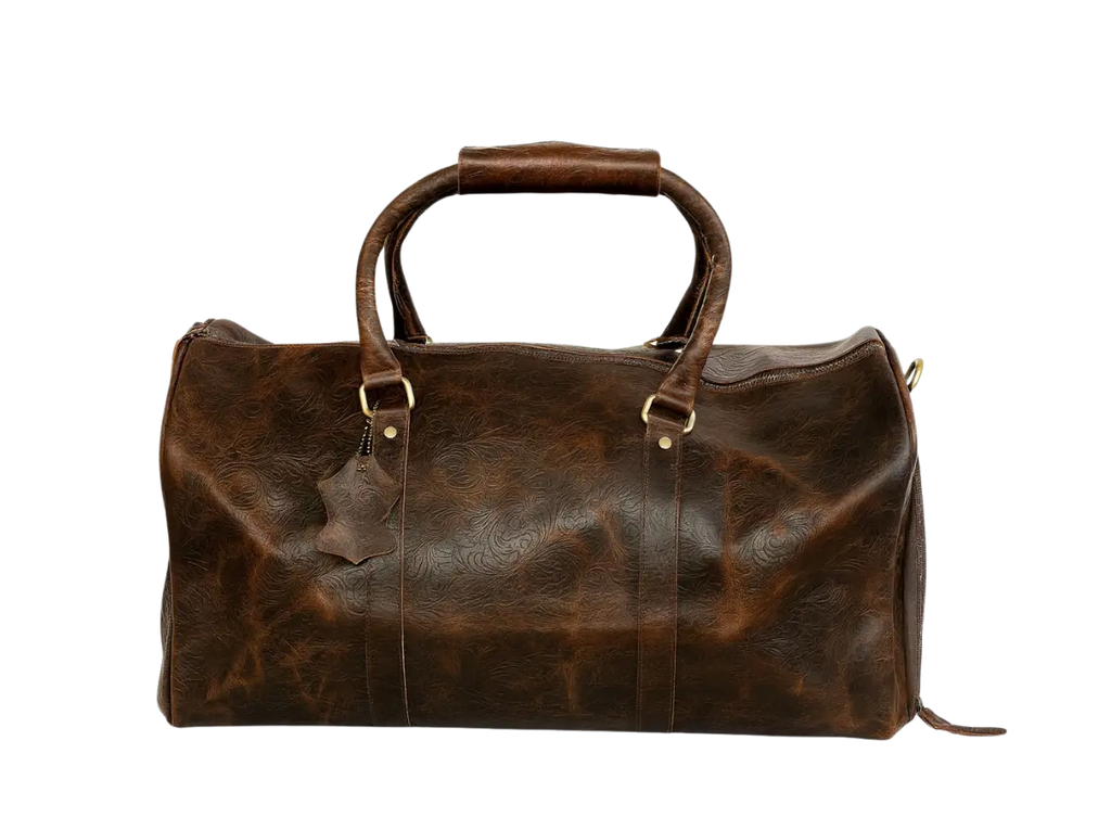 Brown Embossed Duffel Bag Loafers