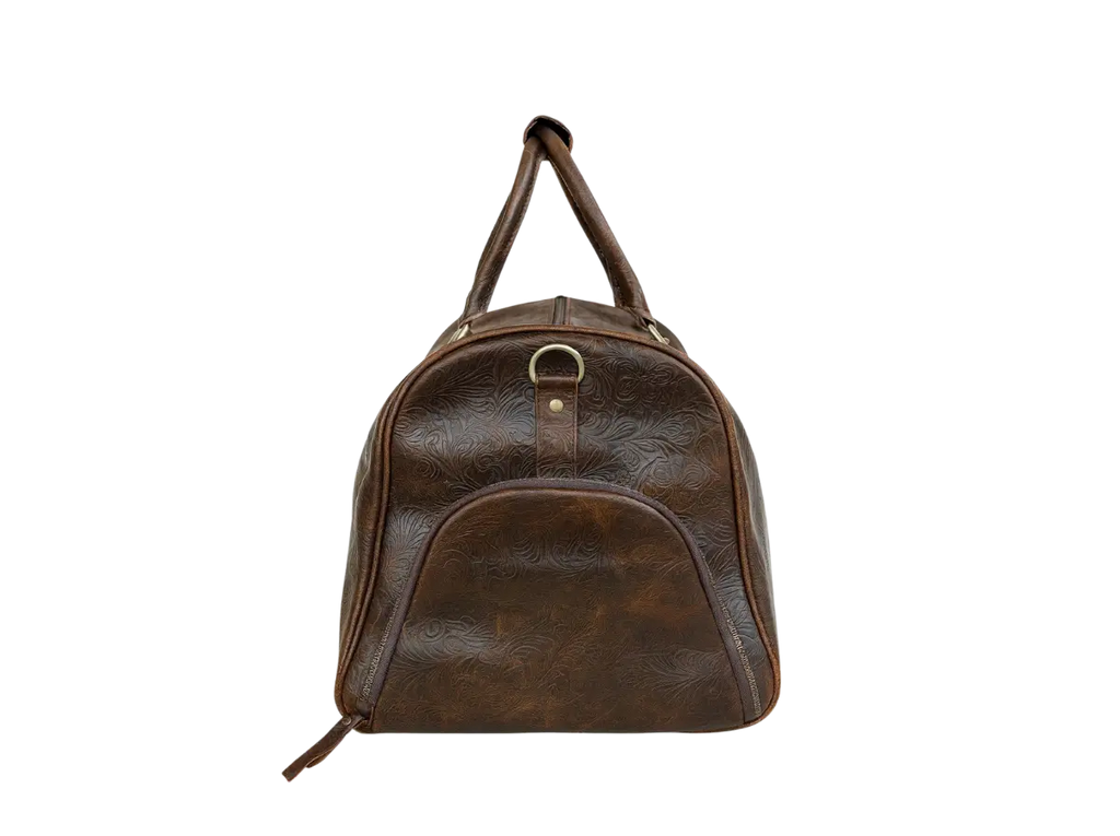 Brown Embossed Duffel Bag Loafers