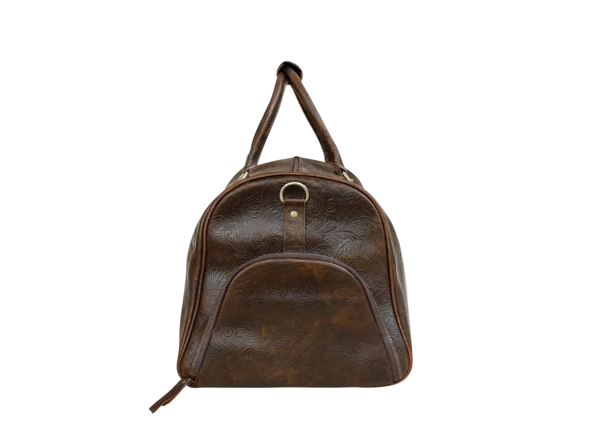 Brown Embossed Duffel Bag Loafers