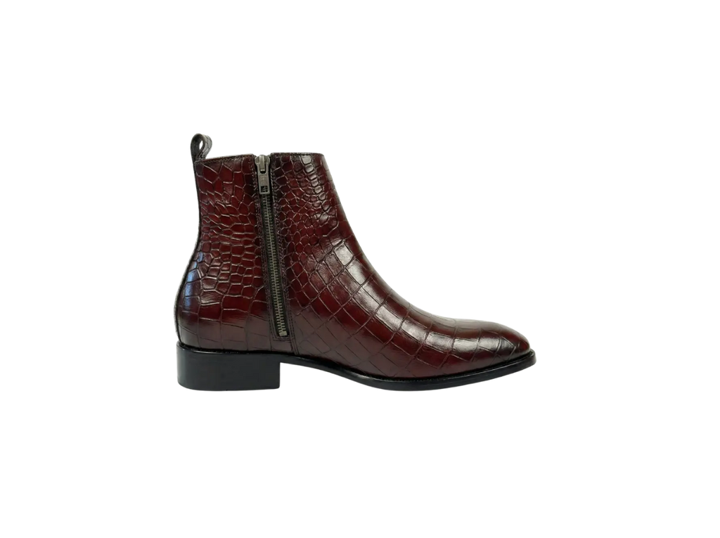 Cherry Croco Zipper Chelsea