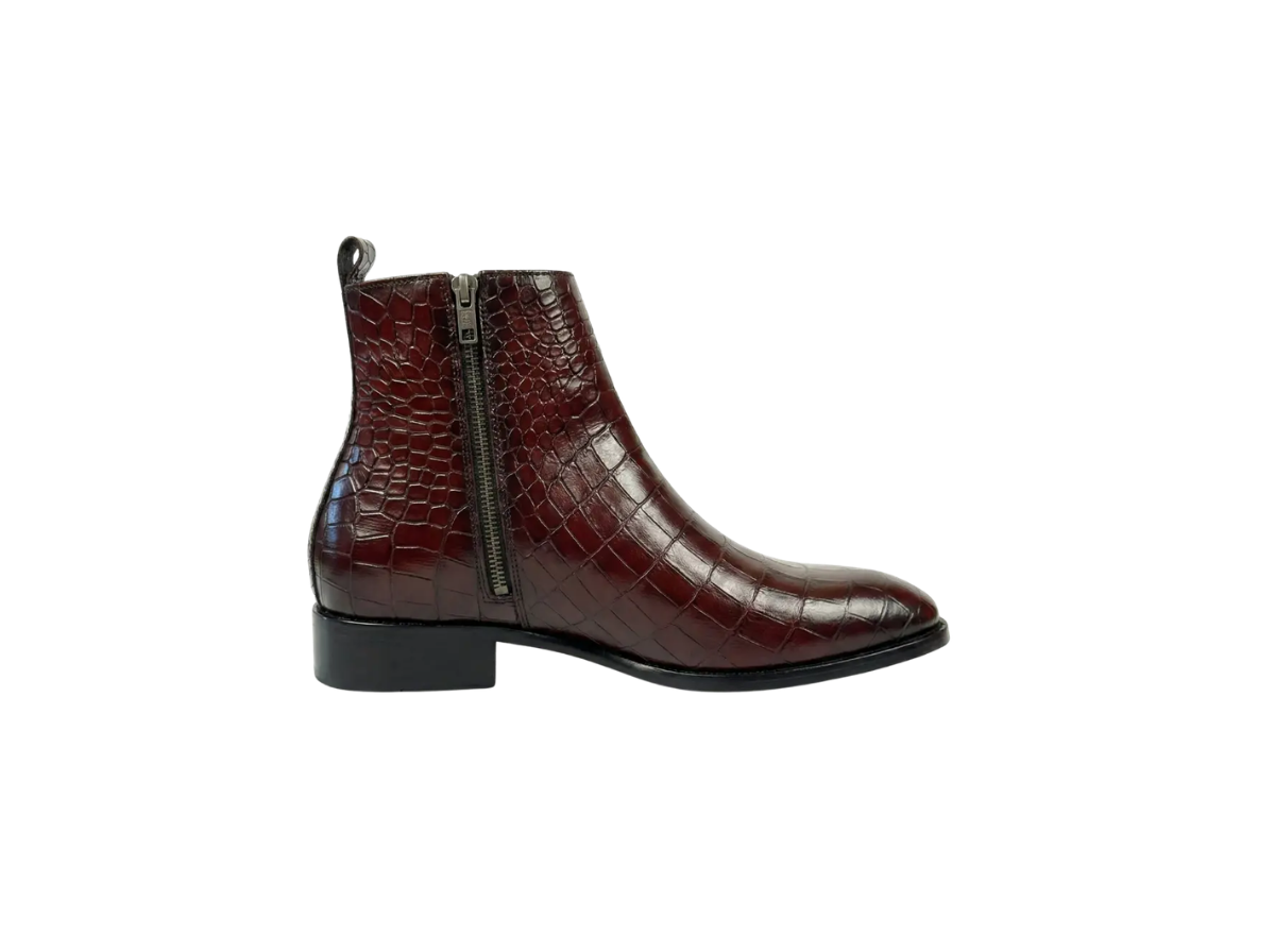 Cherry Croco Zipper Chelsea