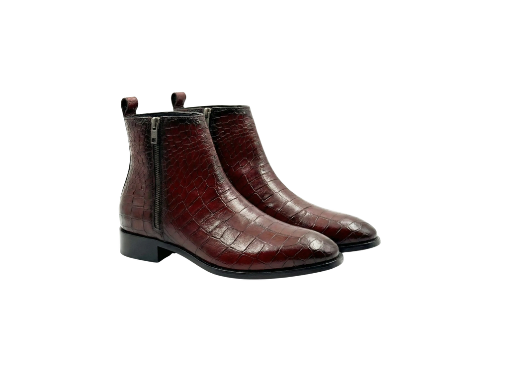 Cherry Croco Zipper Chelsea