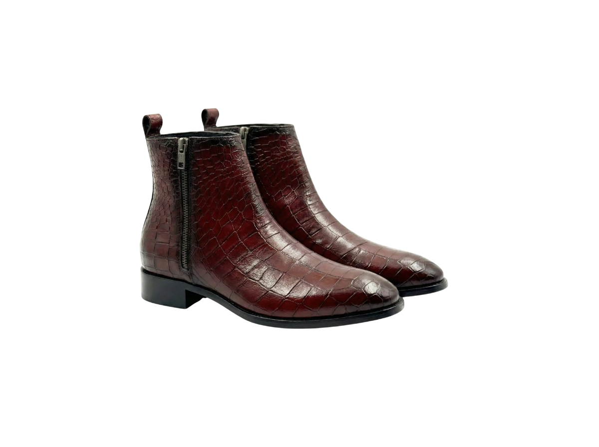 Cherry Croco Zipper Chelsea