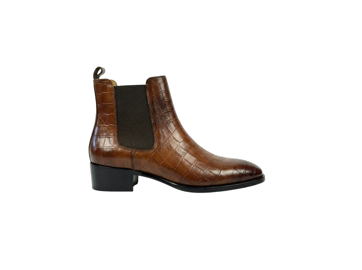 Brown Croco Tag Leo Chelsea