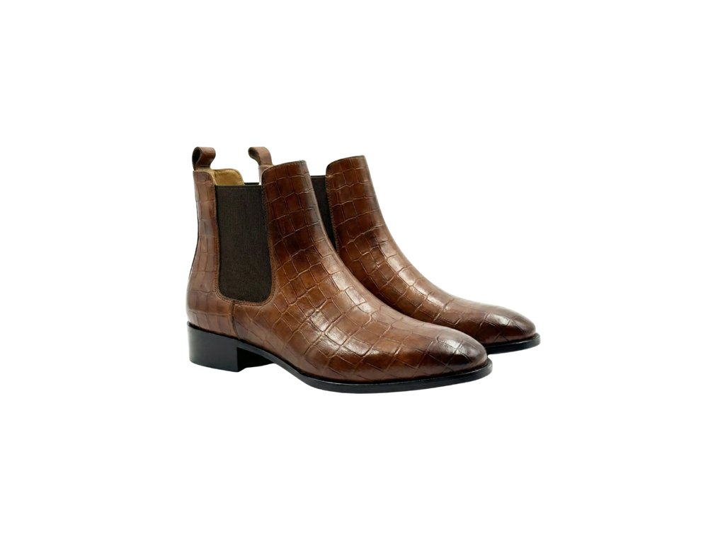 Brown Croco Tag Leo Chelsea