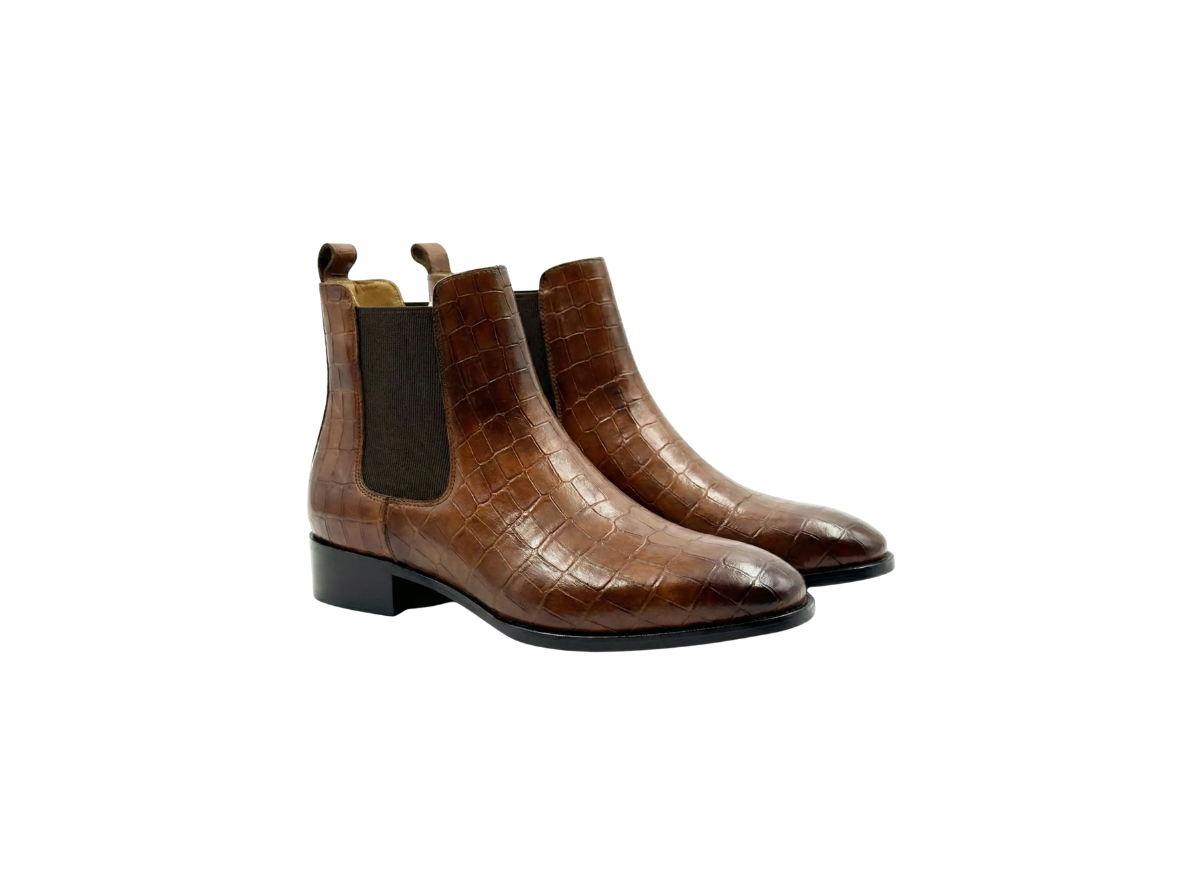 Brown Croco Tag Leo Chelsea