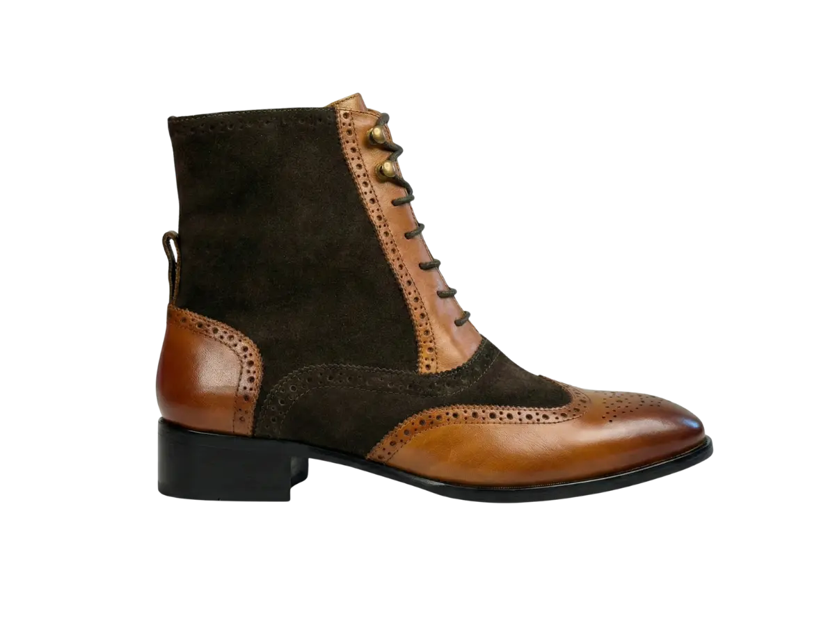 Tan Tag Leo Lace-up Boots Loafers