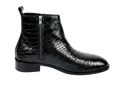 Black Croco Zipper Chelsea Loafers