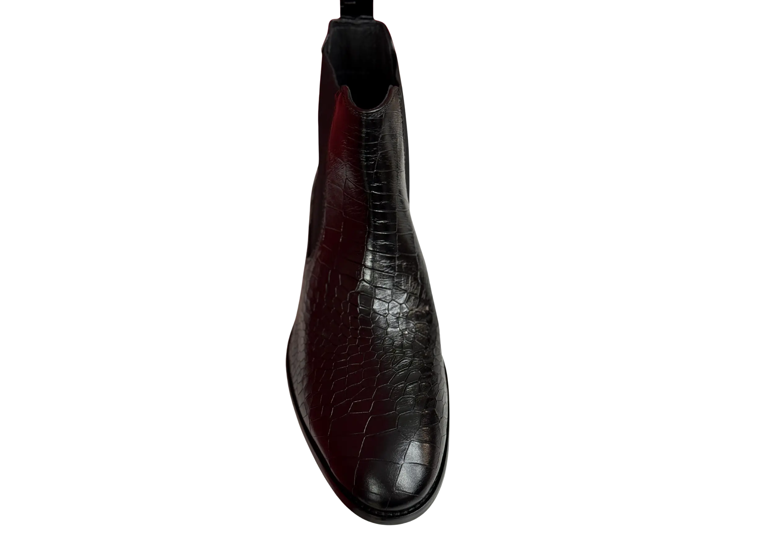 Black Croco Chelsea Loafers
