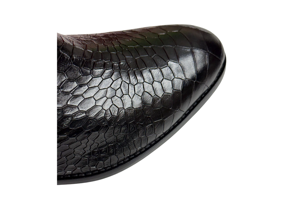 Black Croco Chelsea Loafers
