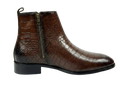 Brown Croco Zipper Chlesea Loafers